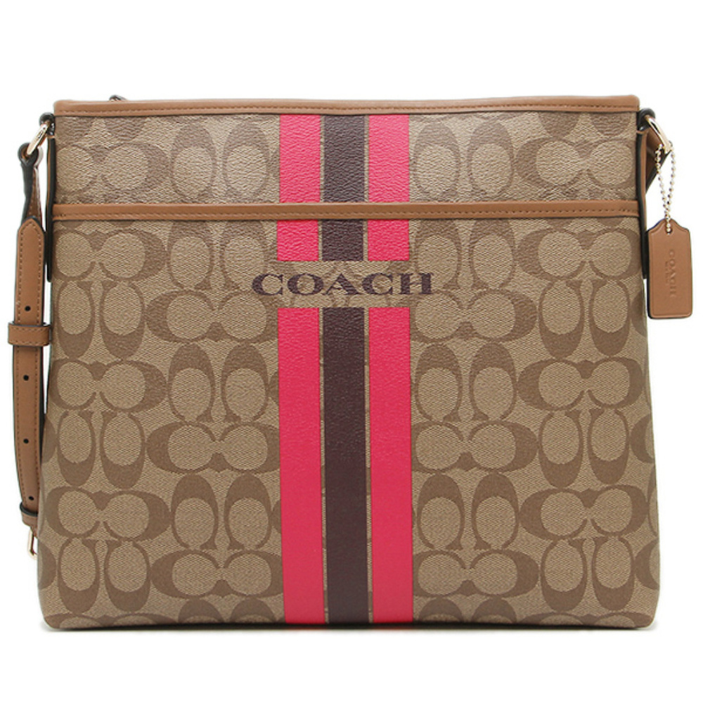 Coach Signature Varsity Stripe File Bag Handbag